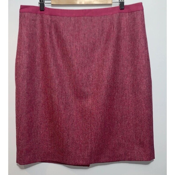 Boden Womens Pink British Tweed 100% Wool Pencil Skirt Size 16 Regular - Picture 1 of 7